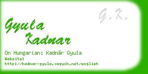 gyula kadnar business card